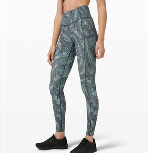 Lululemon Dimensional Icing blue Multi Fast Free Tight 25” Non-Reflective Size 6